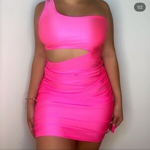 Vibrant Pink Cutout Dress